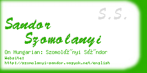 sandor szomolanyi business card